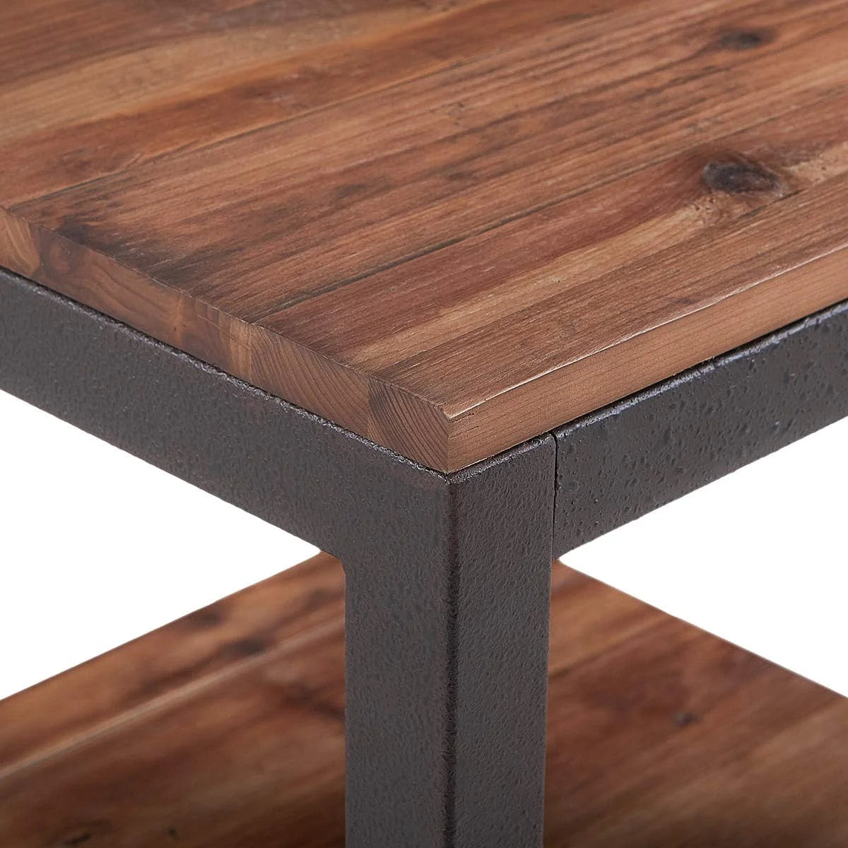 Vintage Industrial Coffee Table with Storage Shelf V386640