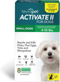Flea and Tick Prevention for Dogs, Small 4-10 lbs, 8 Monthly Doses, Clear Pack of 2 T922060