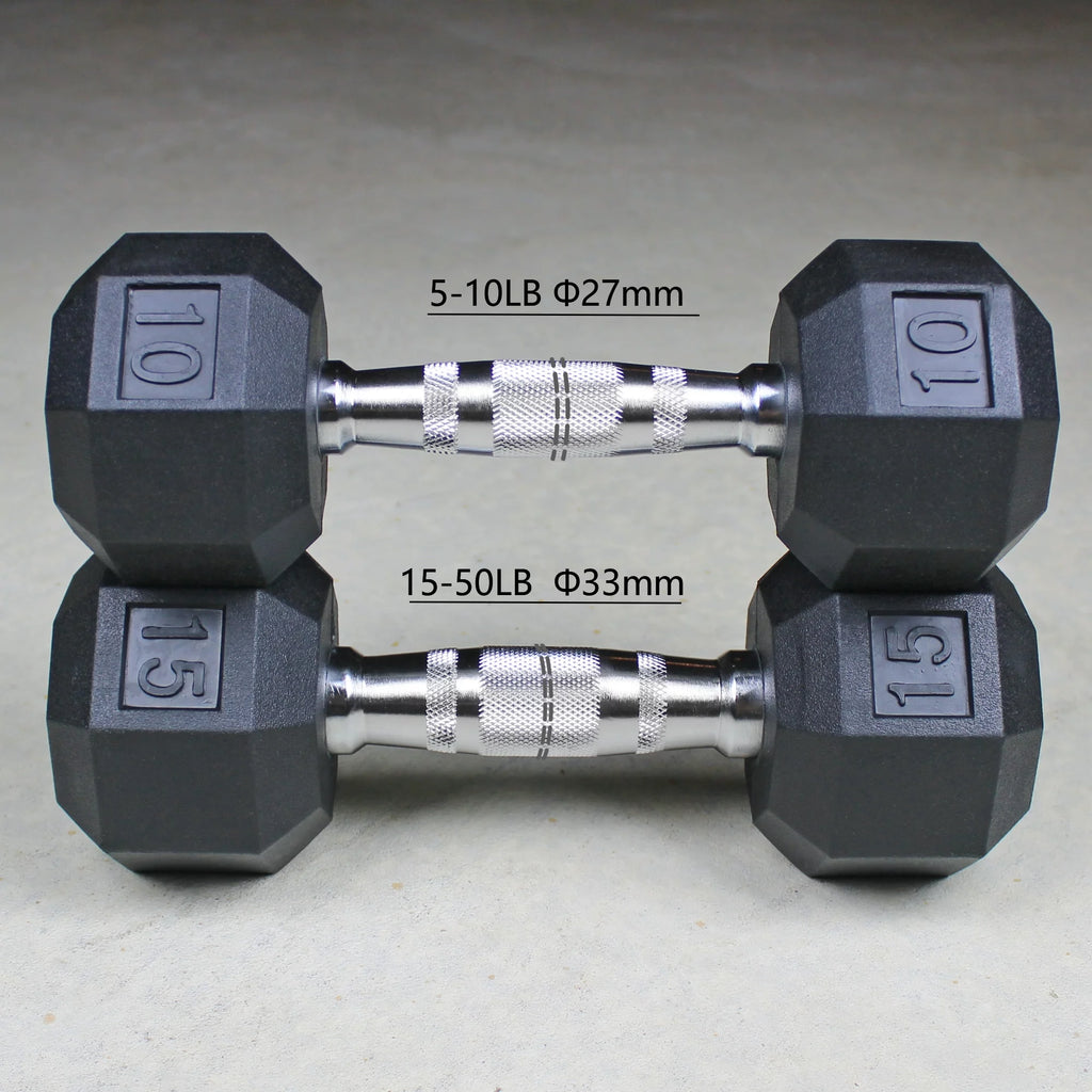 5 Lbs. Pair Rubber Coated Hex Dumbbells H320