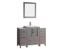 48 in. Single Sink Vanity Cabinet with Ceramic Sink & Mirror Grey B345