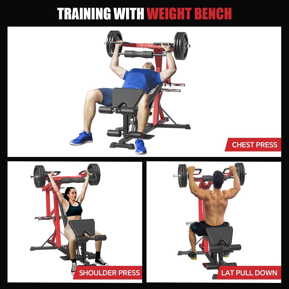 Red Multifunctional Strength Training Station with Multi Bench Press Z728
