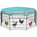 Large Metal Chicken Coop with Door & Cover D761315