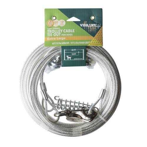 Vinyl-Covered Trolley Cable Tie-Out for Dogs I8624