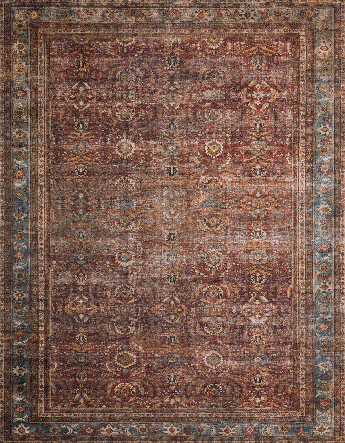 Brick Blue 9'0 x 12'0 Rug R496