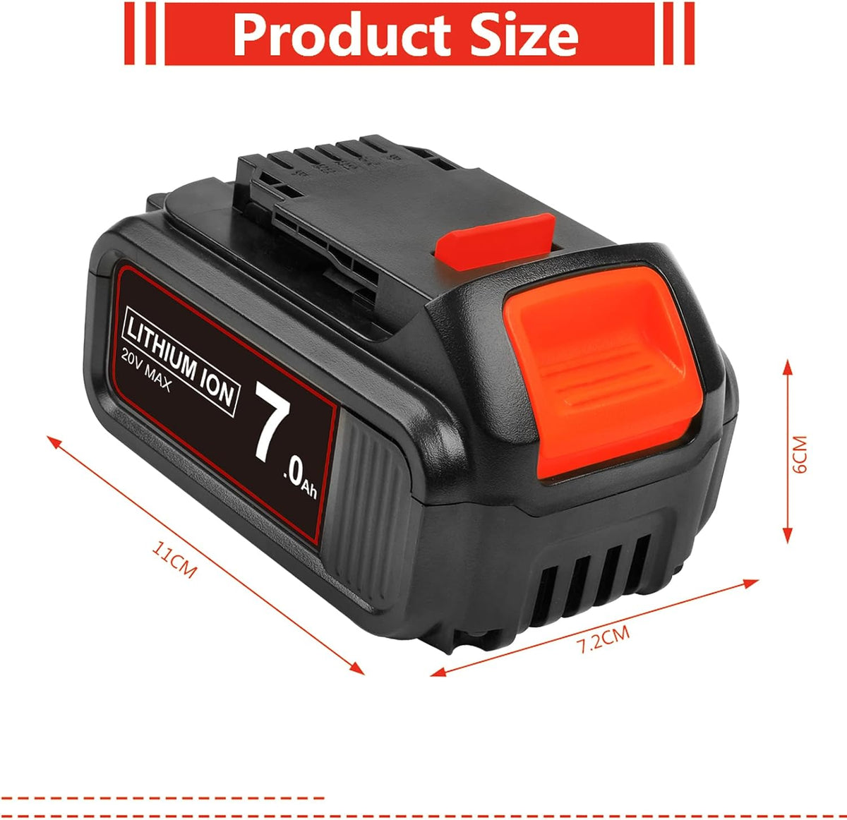 7.0 Ah 2Packs Replacement Lithium ion Battery for Dewalt 20V Cordless Tools Q6630