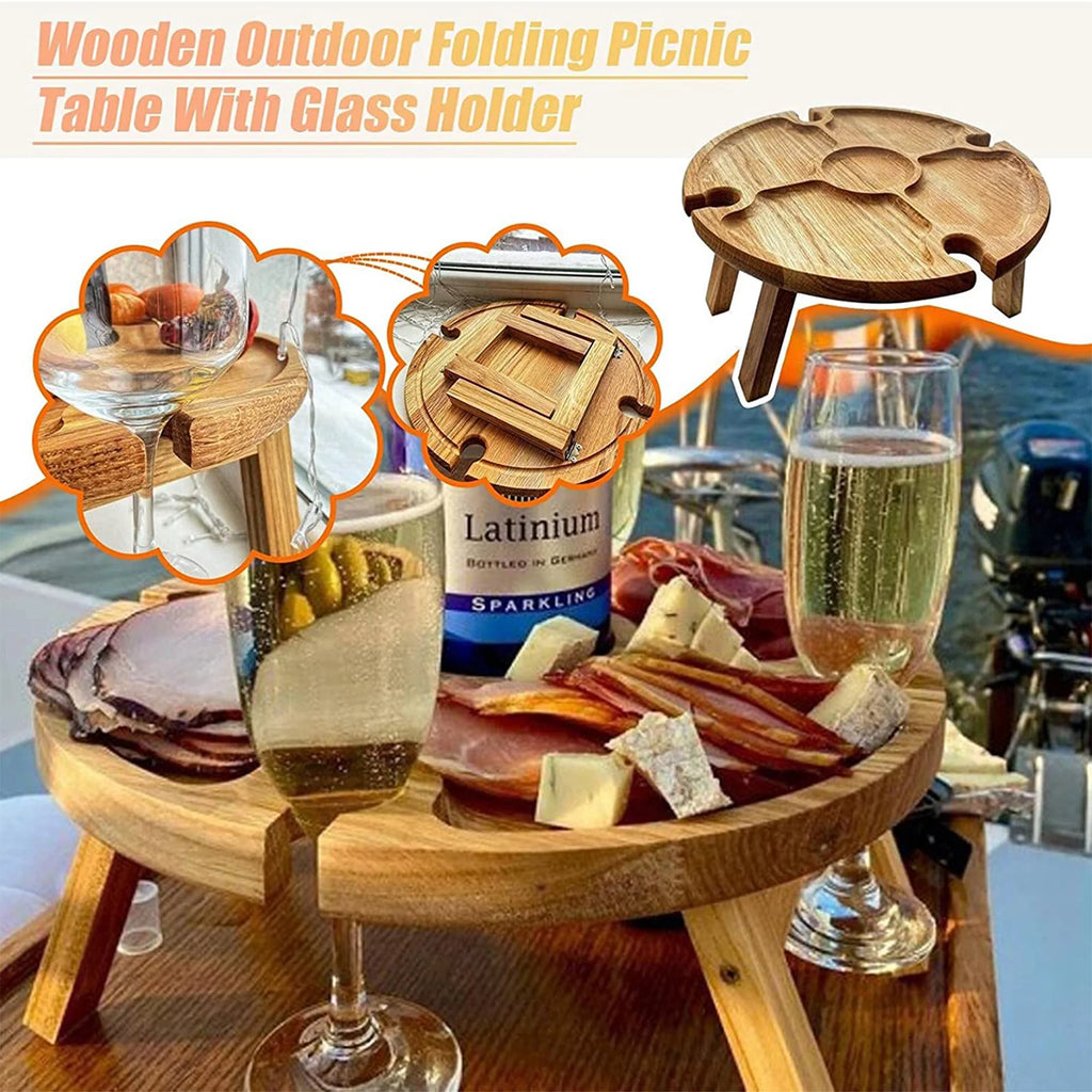 Wooden Collapsible Round Folding Table I252