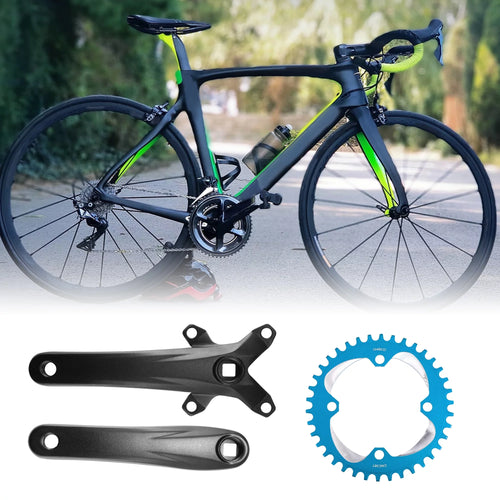 170mm Mountain Bike Square Taper Crankset 104 BCD 38T Blue I94573