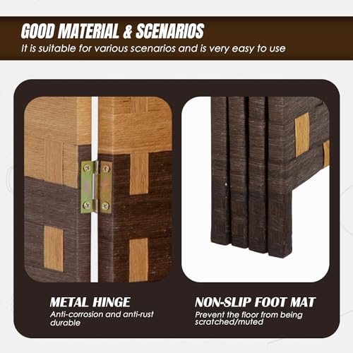 Black 4-Panel Folding Room Divider D8002