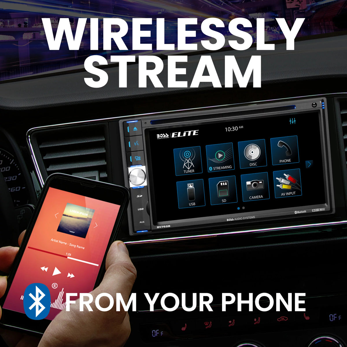 Restored 6.5 Inch Double Din Touchscreen Car Audio Stereo System with Bluetooth Q5459