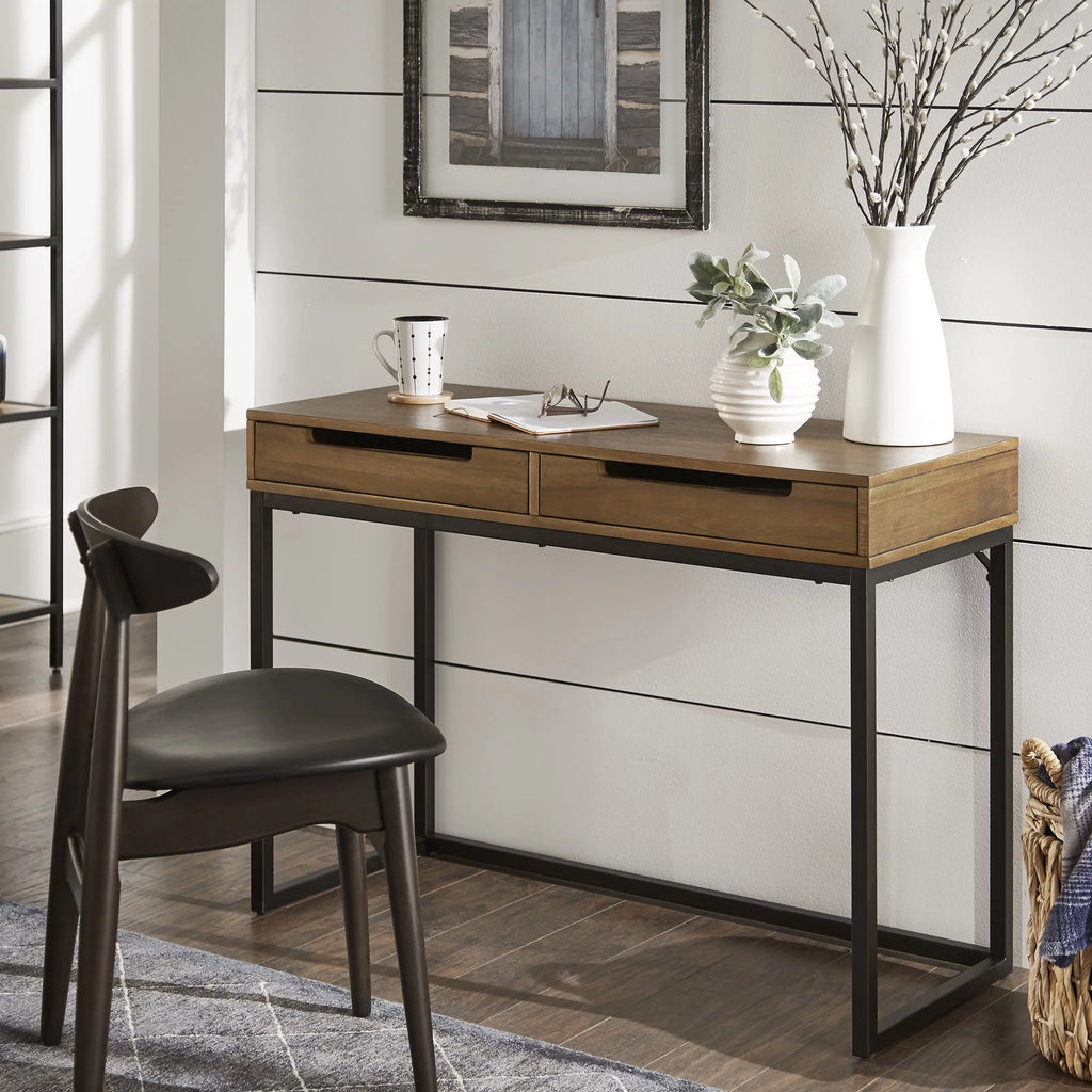 Cherry Finish 2-Drawer Desk X4694