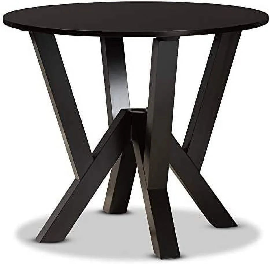 Dark Brown Round Wood Dining Table G1421
