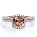 18k Gold Over Silver Bridal Wedding Ring Set L6153