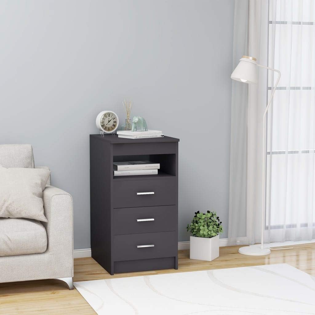 3 Drawer Nightstand with Storage Shelf W4137