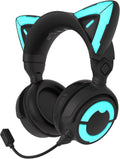 Pink RGB Cat Ear Wireless Wired Gaming Headset with Microphone F339903