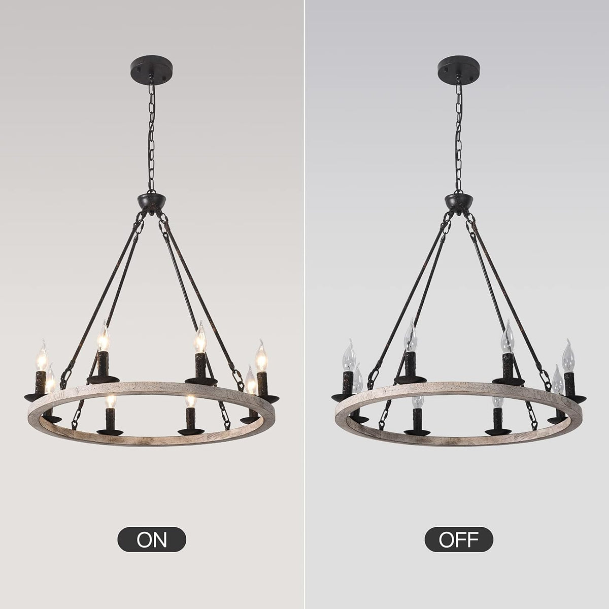 12-Lights Bronze Wagon Wheel Chandelier X54127