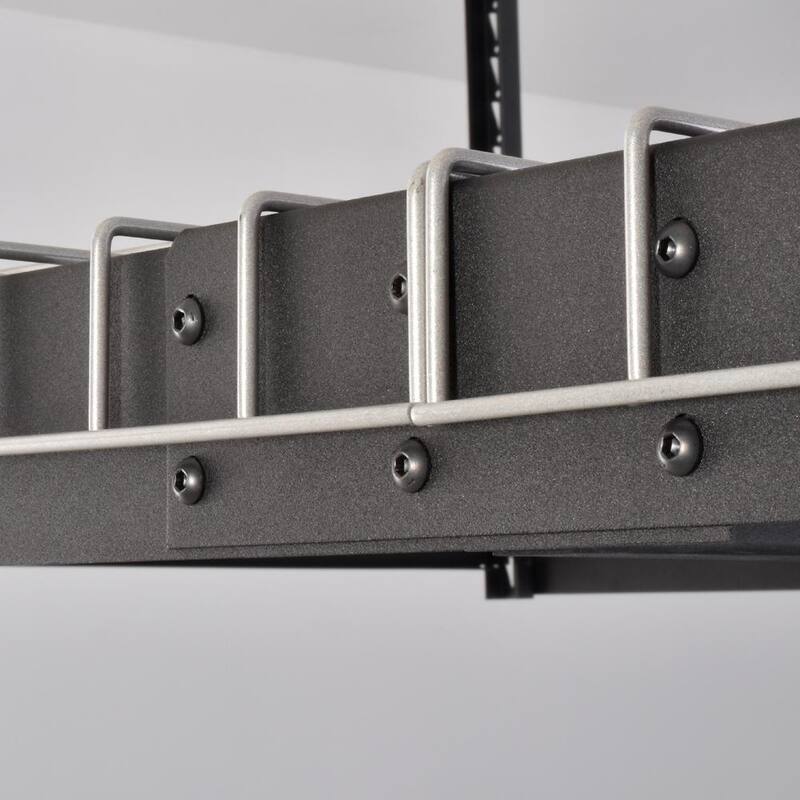 Adjustable Height Garage Overhead Ceiling Storage Rack Black C189714