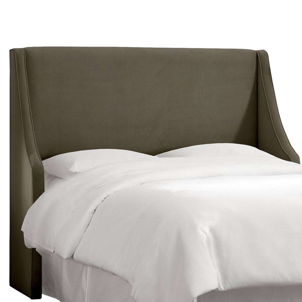 California King Velvet Wingback Headboard E483065