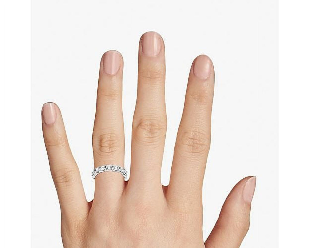14K White Gold Emerald Cut Diamond Eternity Band A929038