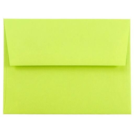 A2 Colored Invitation Envelopes, Ultra Lime Green, Bulk 1000/Carton P145