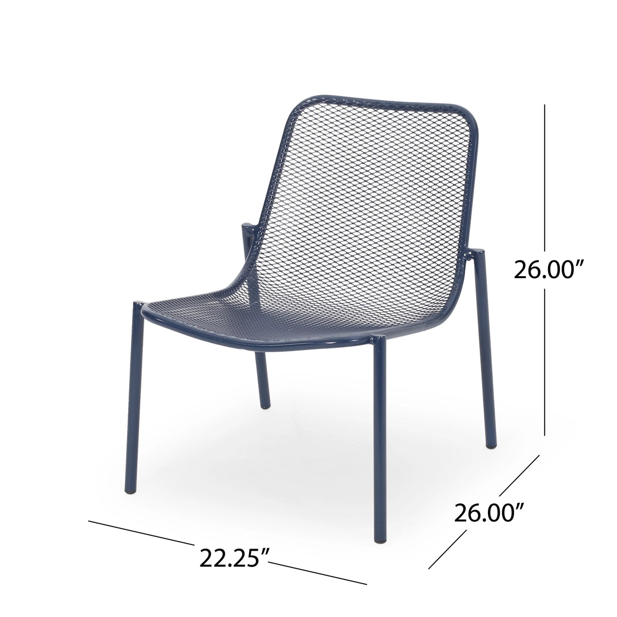 Matte Navy Blue Outdoor Dining Chair Set of 2 W754085