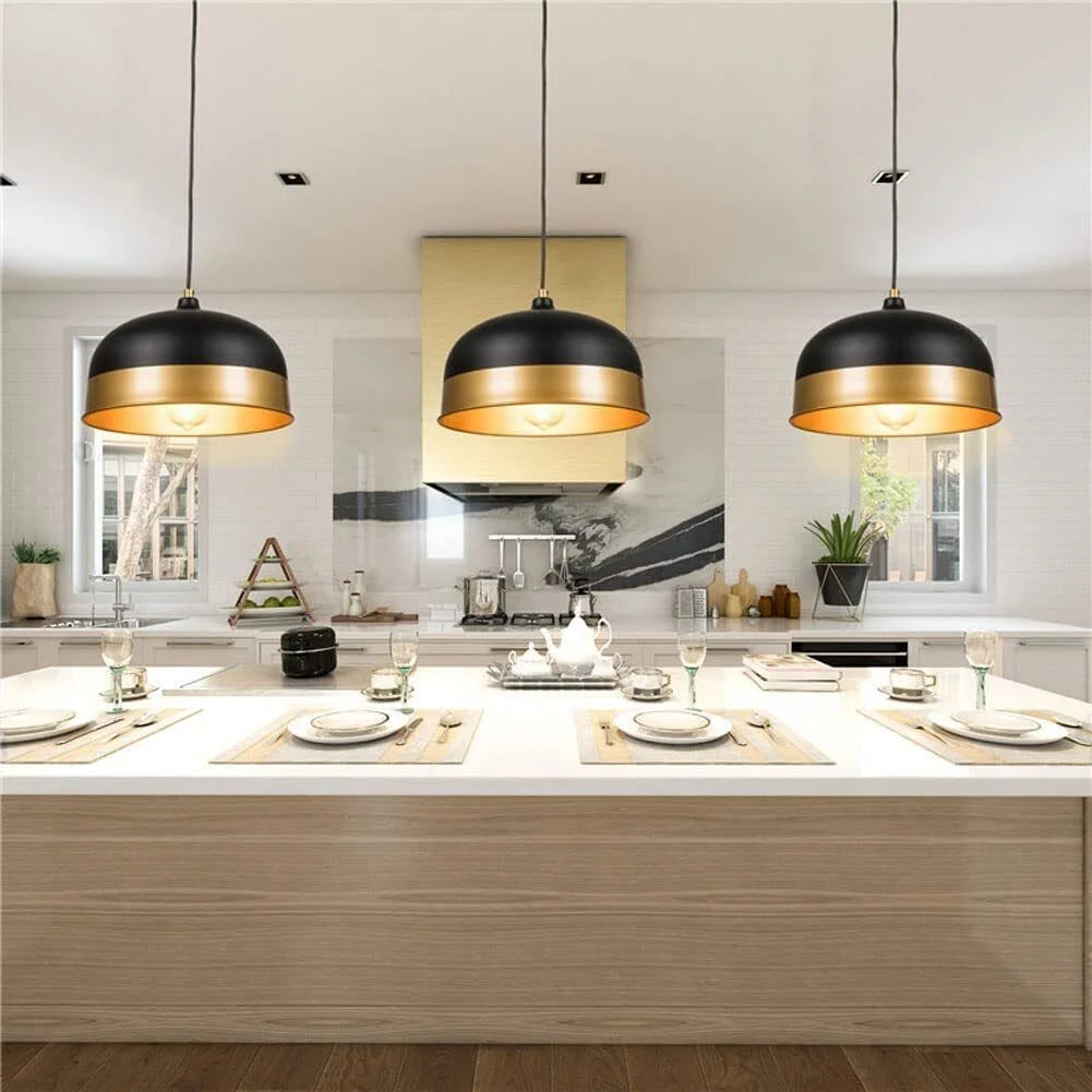 Black and Gold Metal Pendant Light Q951753