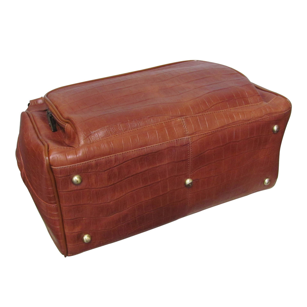 Brown Leather Carry-On Weekend Duffel U748298