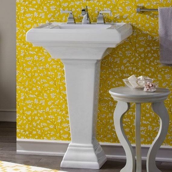 White Pedestal Bathroom Sink A3484
