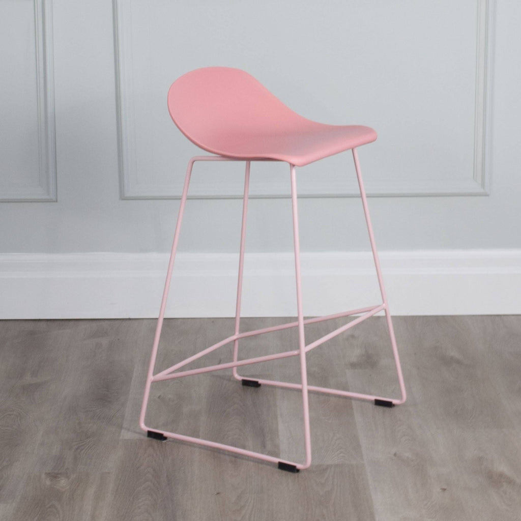 Set of 2 Plastic & Metal Sled Counter Stool X90380