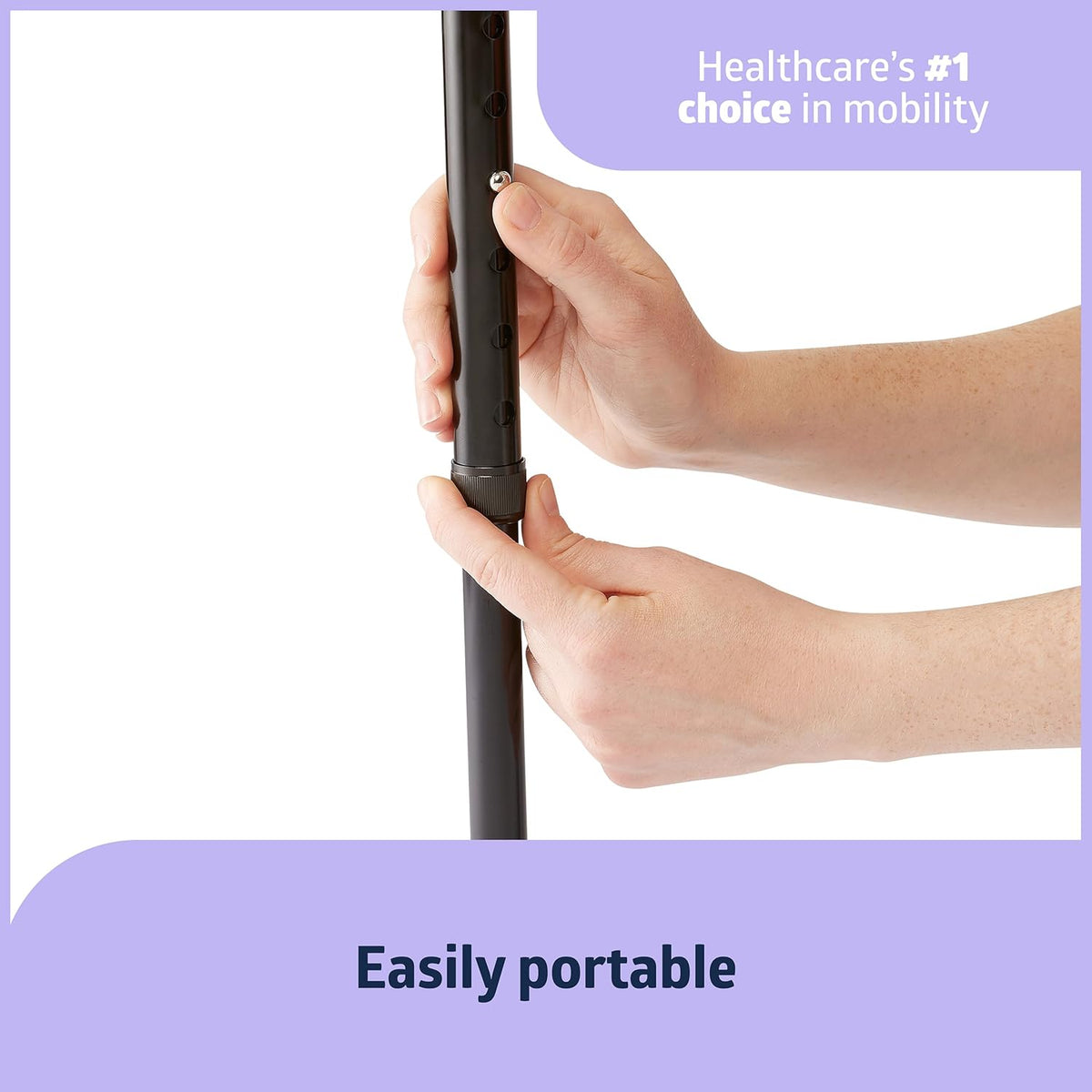 Black Aluminum Offset Walking Cane S732177