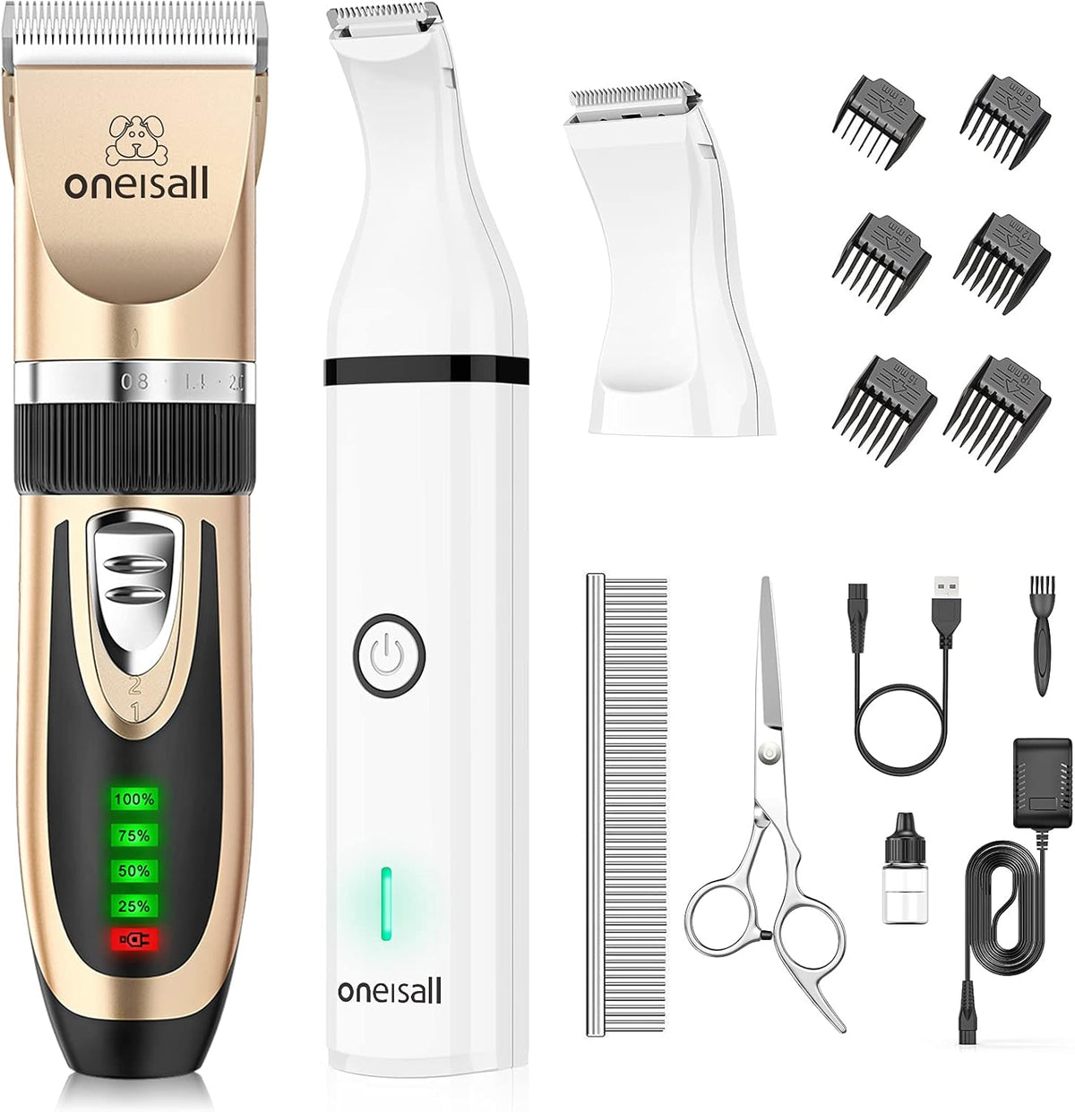 2 in 1 Cordless Dog Clippers and Paw Trimmer Kit M807