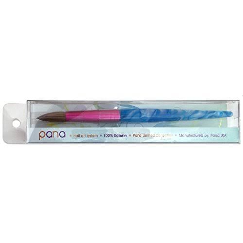 Size #20 Acrylic White Swirl Blue Handle Kolinsky Hair Brush D43359