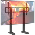 Black Alloy Steel TV Stand for 55 to 90 inch Flat Panel TVs Q81346