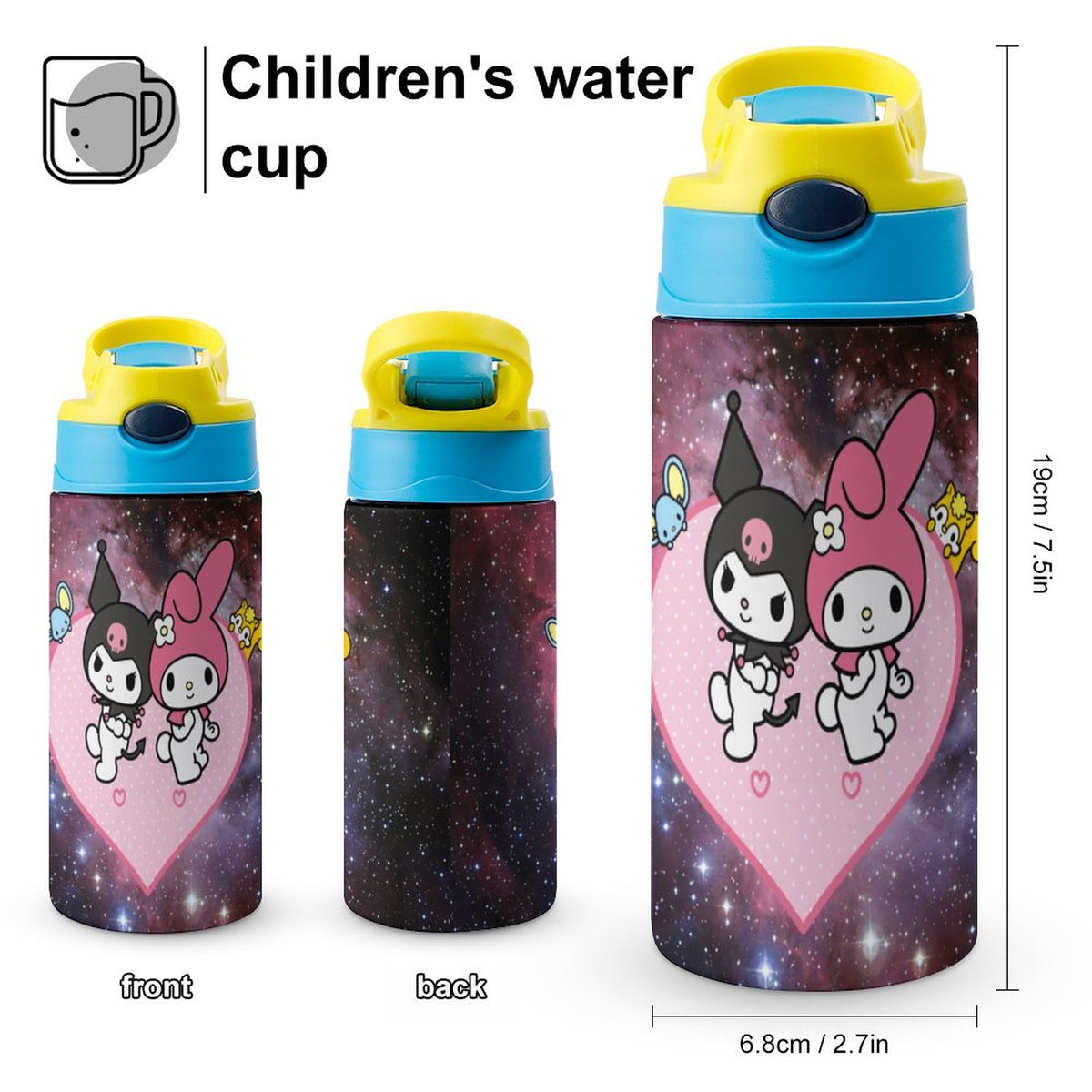 Stainless Steel Vacuum Insulated Water Bottle with Straw O24515