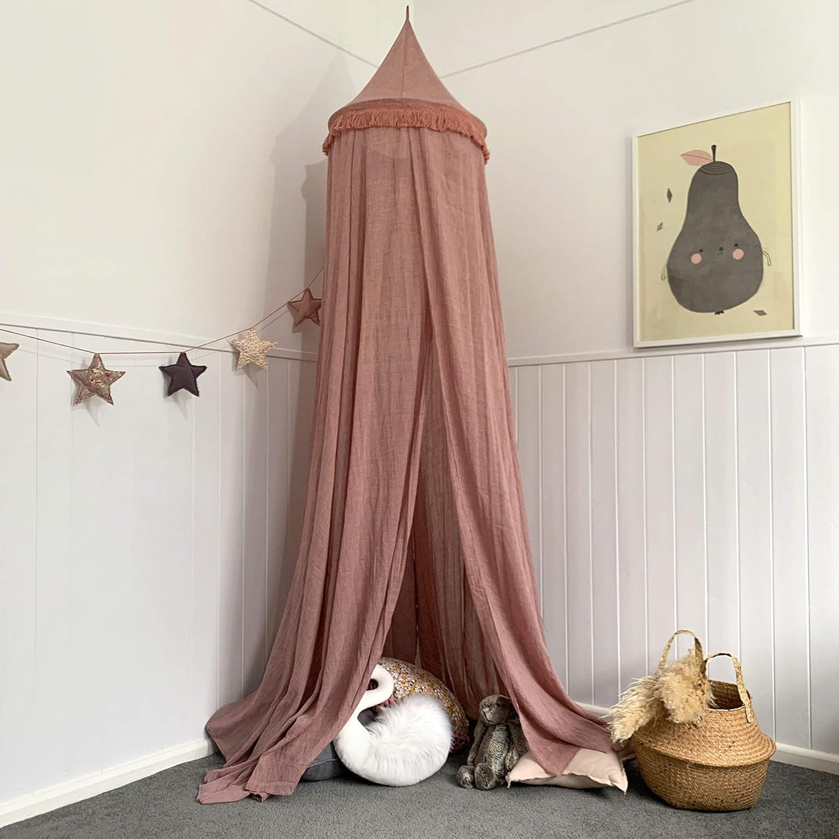 Dusty Pink Princess Canopy with Tassels H391069