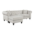 Beige Black Reversible Chaise Sectional Sofa Set with 2 Pillows C47252