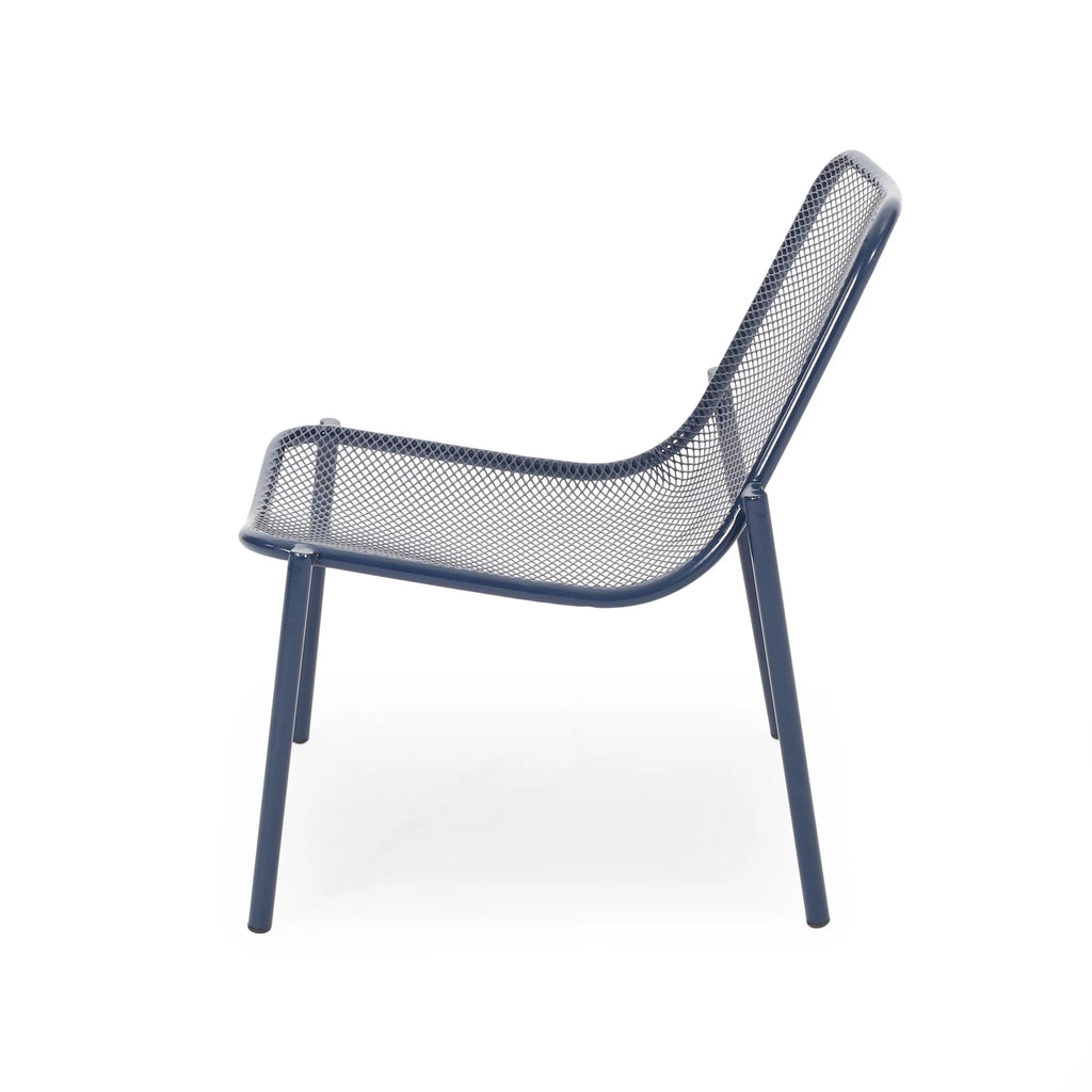 Matte Navy Blue Outdoor Dining Chair Set of 2 W754085
