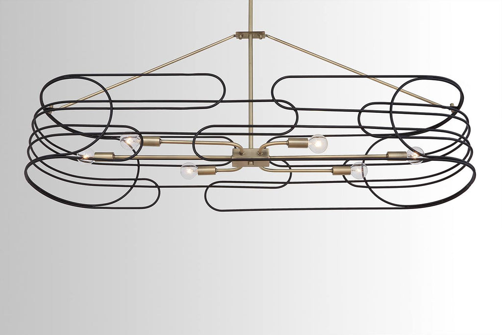 6 Light Island Aged Brass/Black M54566