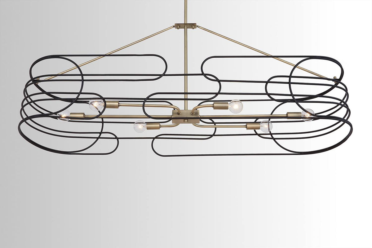 6 Light Island Aged Brass/Black M54566