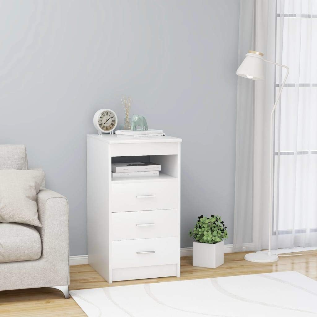 3 Drawer Nightstand with Storage Shelf W4137