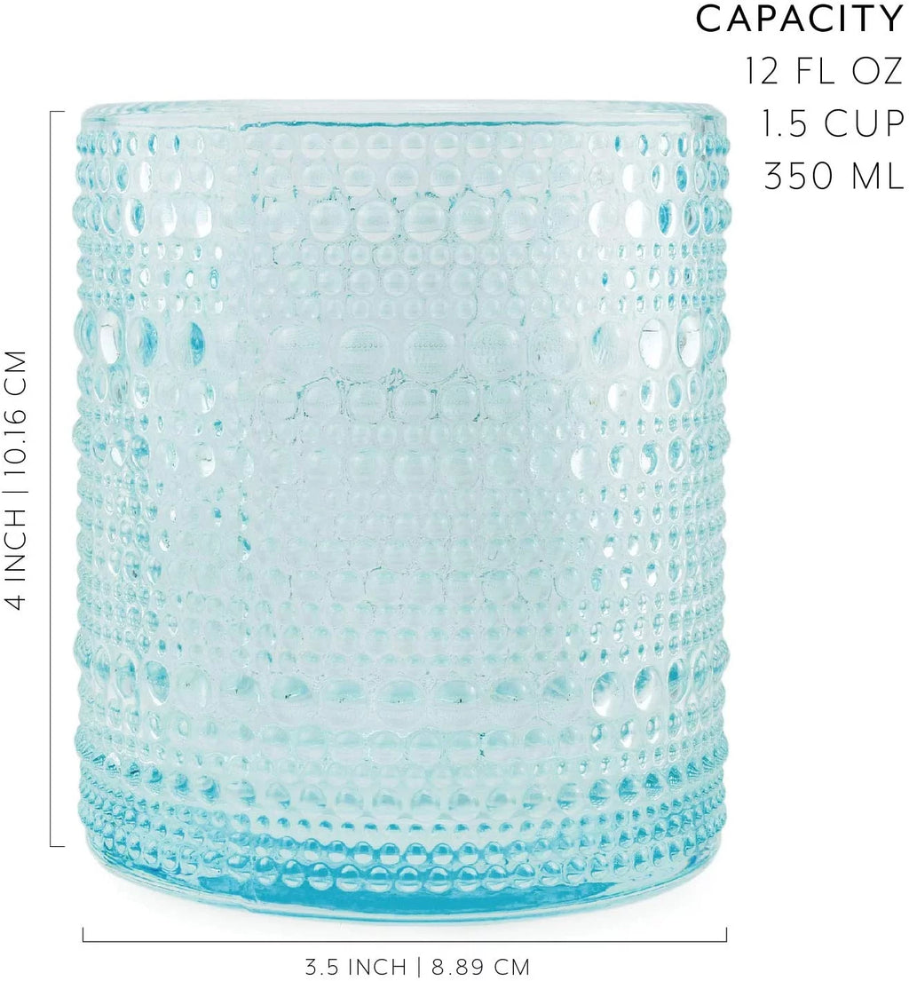 Blue 12oz 6pk Hobnail Drinking Glasses A531649