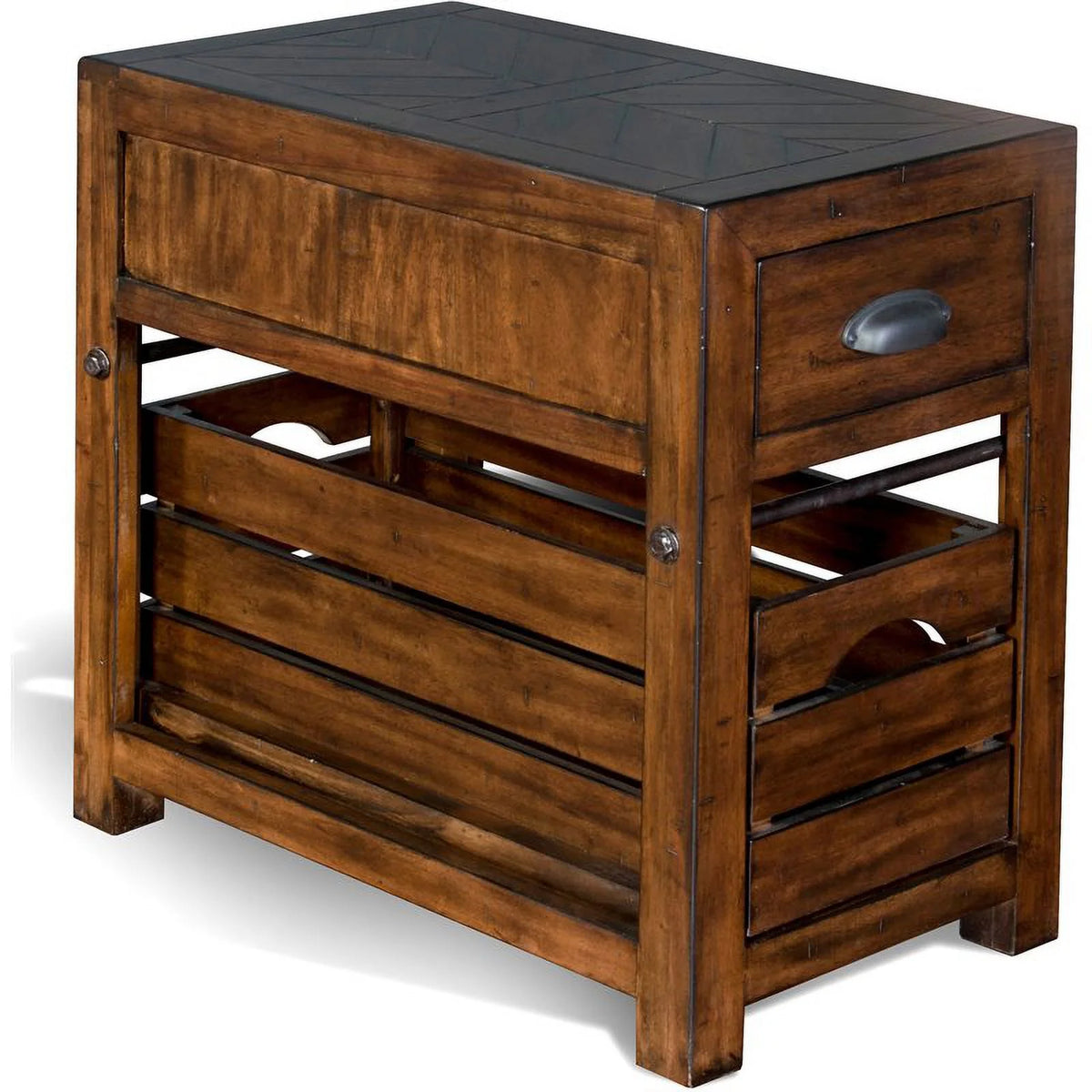 15" Mahogany Wood Chair Side Table Set of 2 N1255