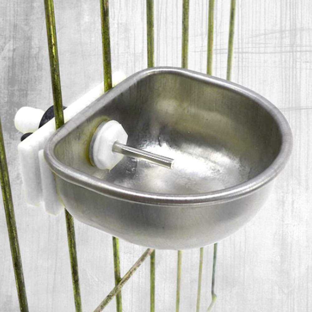 10Pcs Stainless Steel Rabbit Water Dispenser with Bowl K5575