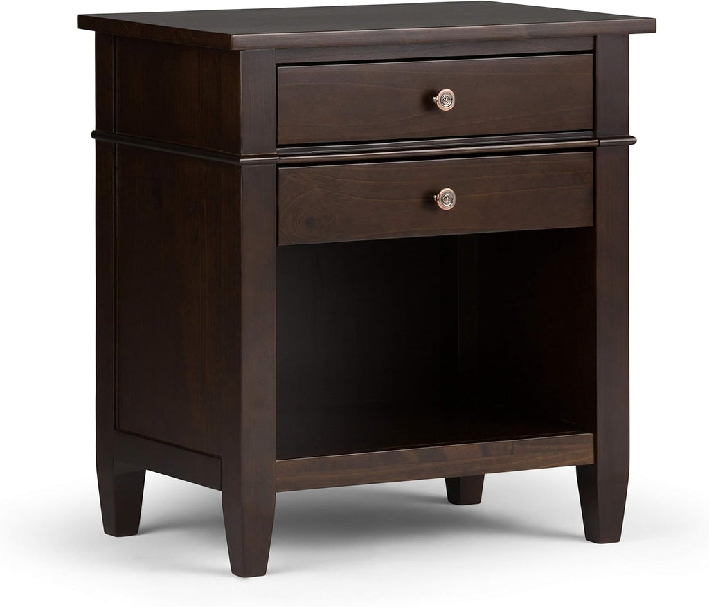 White Solid Wood 2 Drawer Nightstand X60564