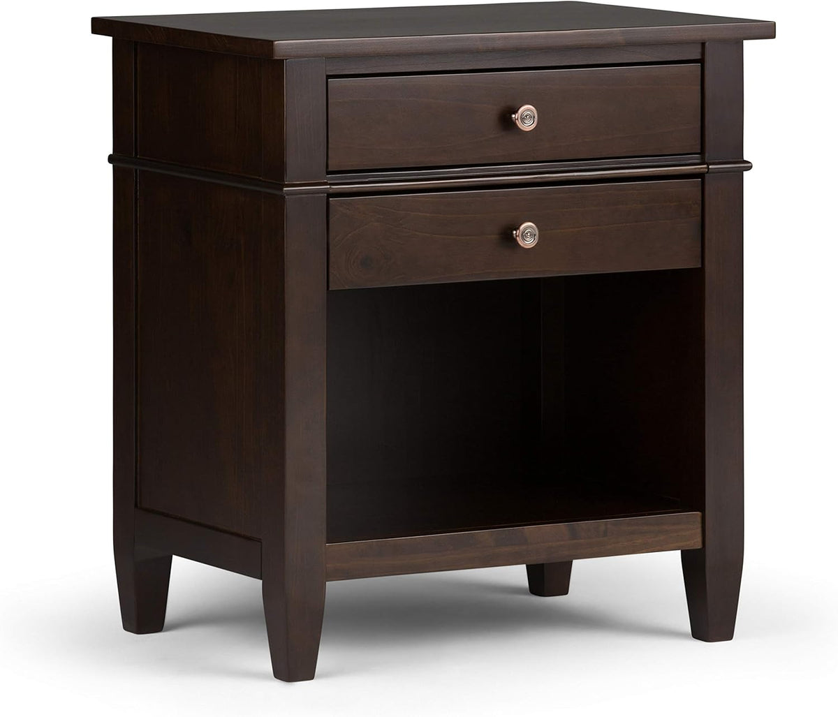 White Solid Wood 2 Drawer Nightstand X60564