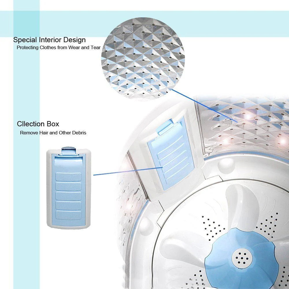 Fully Automatic 2-in-1 Compact Washing Machine 8 lbs Top Load D409447