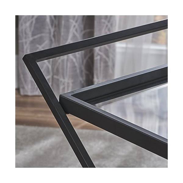 Black Tempered Glass Iron Bar Cart K586300