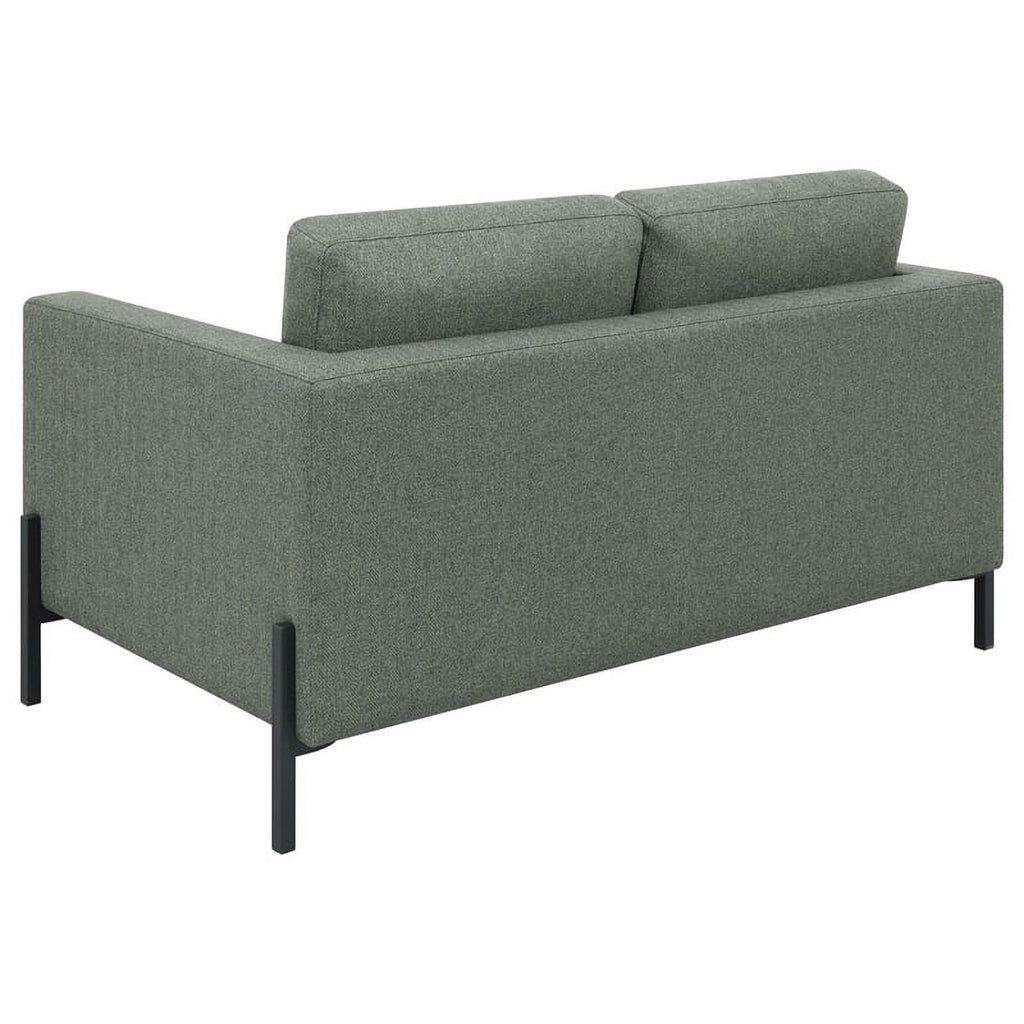 Sage Upholstered Fabric Loveseat with Track Arms I5663