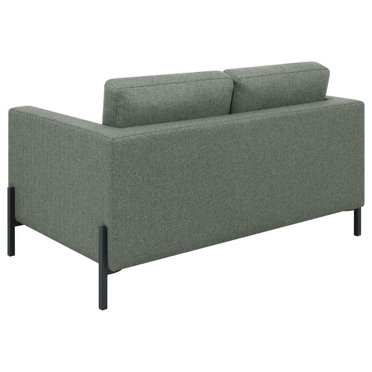 Sage Upholstered Fabric Loveseat with Track Arms I5663