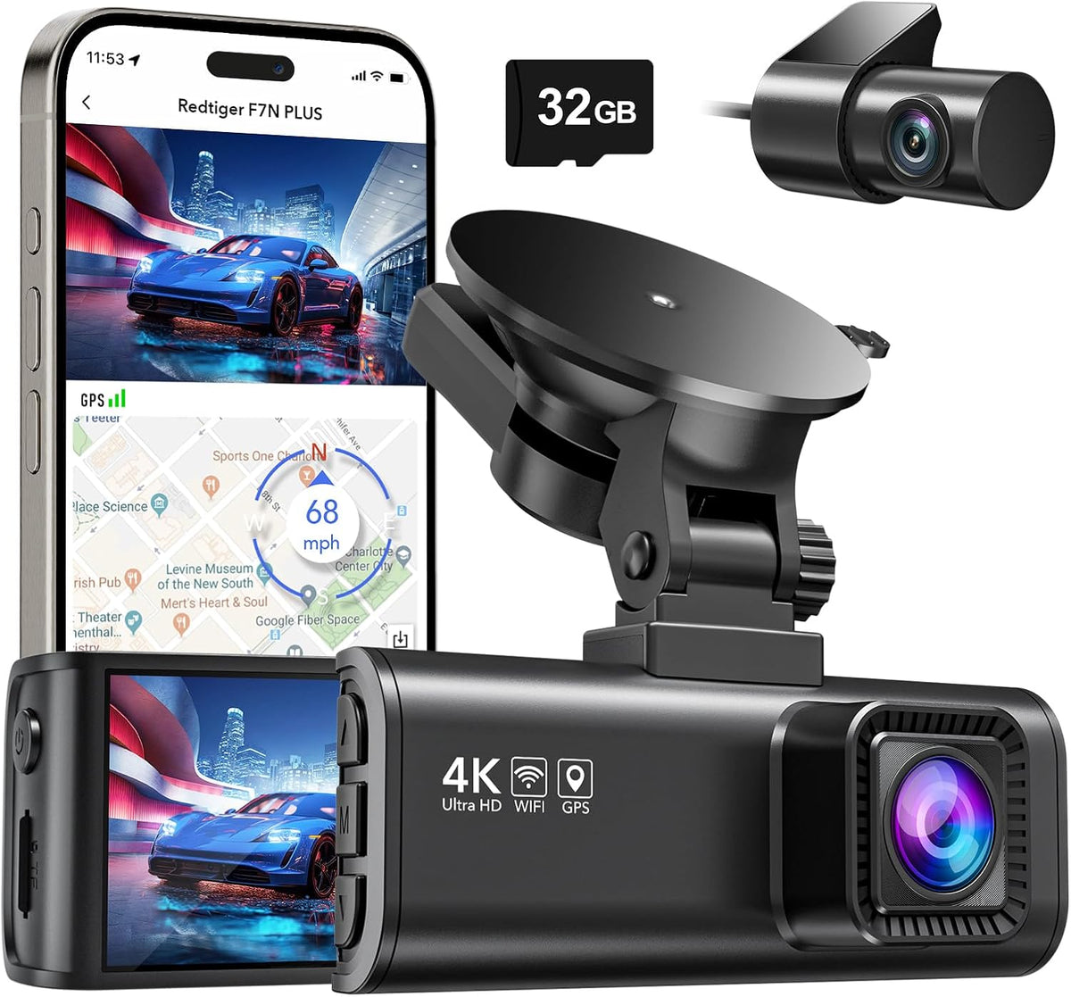 4K/2.5K Full HD Dash Cam with 32GB Card F325511