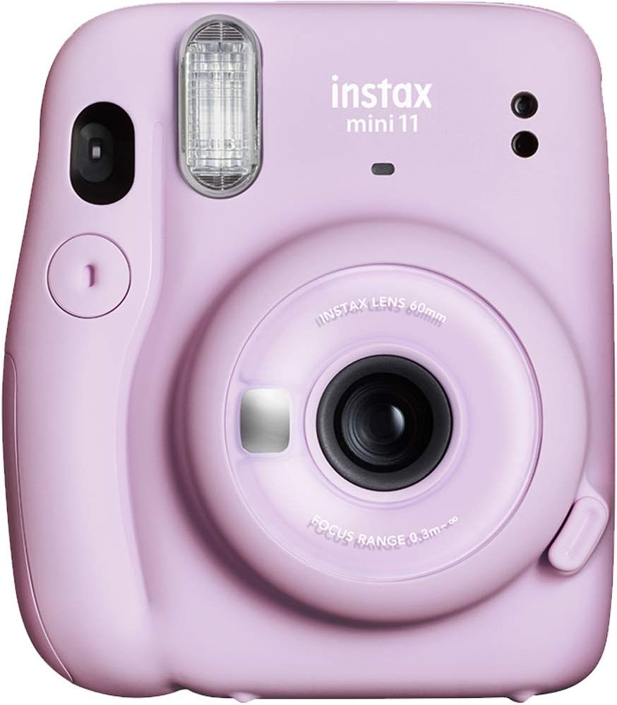 Lilac Purple Instant Camera with Twin Pack Film, Rainbow Film, Case and Travel Stickers N644421